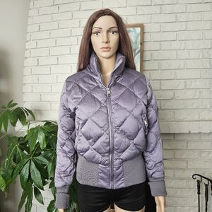 Aritzia Talula Duck Down Puffer Jacket Women's Silver Gray Quilted